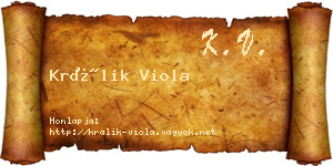 Králik Viola névjegykártya